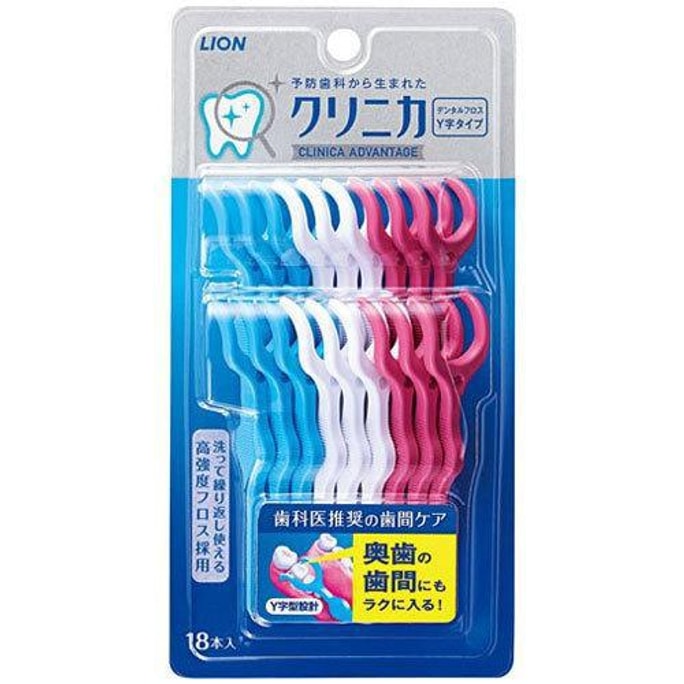 [일본에서 온 다이렉트 메일] Japan LION 라이온 Y자형 치석 제거용 치실 18개입