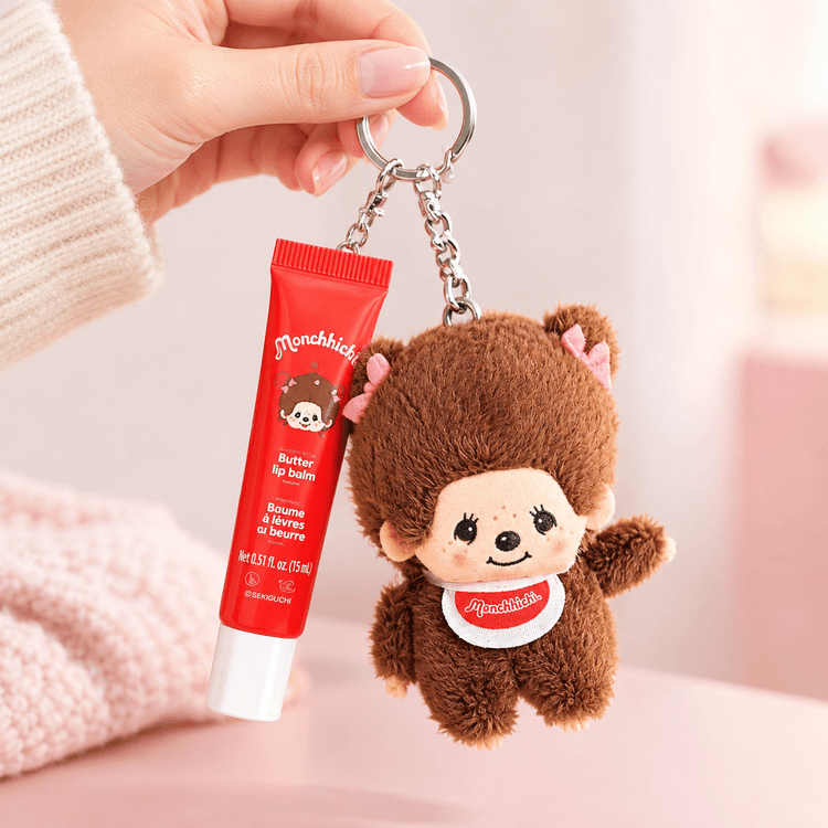 Monchhichi モンチッチ バターリップバーム ぬいぐるみキーホルダー