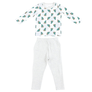 Nest Designs Kids/Baby Two-Piece Long Sleeve PJ Set (Bamboo Jersey) - A Quail Tale 18-24M