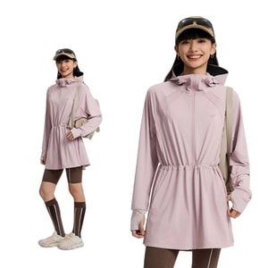 [중국 직배송] HSPM 아웃도어 자외선 차단 의류, 아이스 실크 쿨링 자외선 차단 여성용 중절모, 연핑크, 사이즈 S, 1개