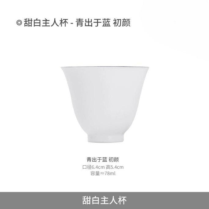 Jingdezhen Official Master Cup Blue Edge Initial Appearance Cup Height 5.2cm * 1 Piece Set