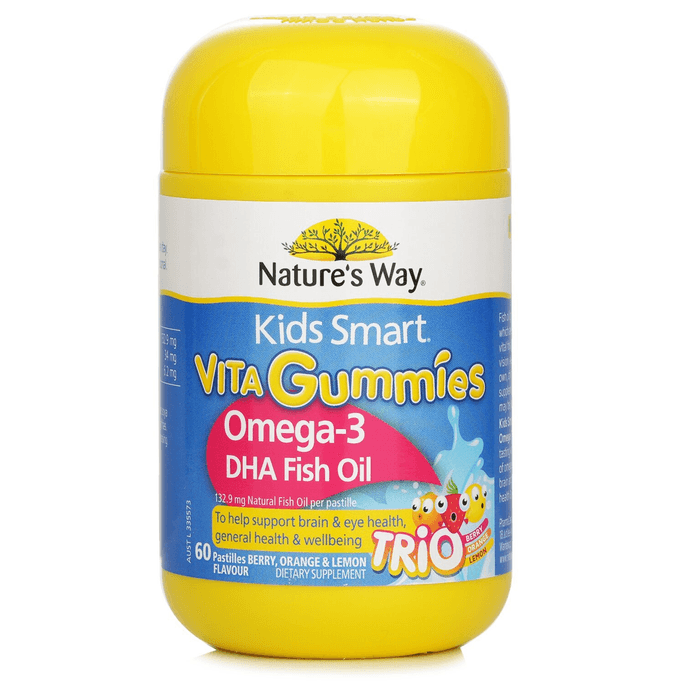 【香港直邮】 NATURE'S WAY Omega-3儿童鱼油咀嚼软糖 60 Gummies