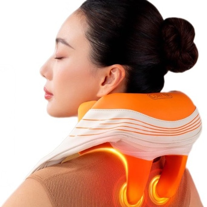 Rich And Powerful Package, Elimination And Unblocking Massager, Cervical Spine, Shoulder, Neck, Trapezius Muscle Massager, Kneading And Hot Compress, Neck And Back Miracle Tool, Vitality Orange, 1 Pie