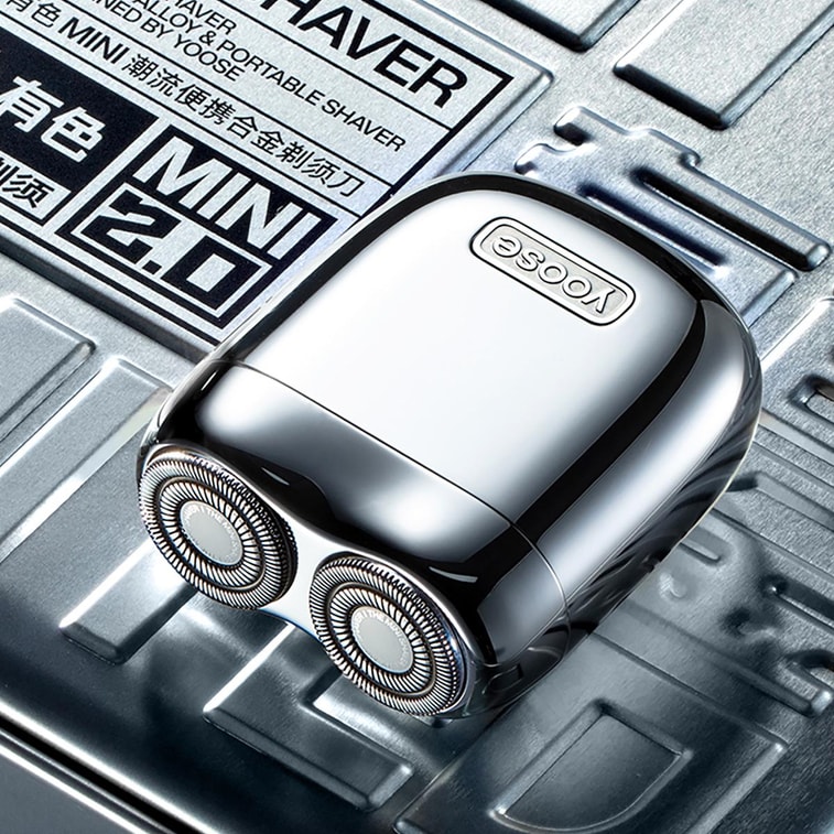 남성용 트렌디한 휴대용 합금 전기 면도기, 완전 방수, 미니 면도기 2.0 전기 도금 실버 【WANG YIBO의 선택】 6