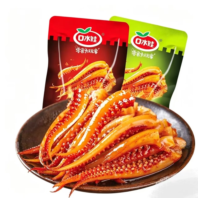 コウシュイワ スパイシーイカ、焼きキノコ、イカのゲソのスナック、シーフードスナック、約8g×10パック