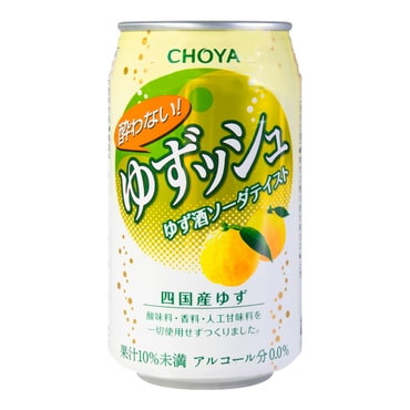 日本CHOYA 日式柚子味碳酸汽水 350ml