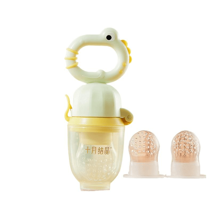 [중국 직배송] 옥토버 크리스탈 아기 치발기 장난감 - 과일 및 채소 모양 치발기 - 녹색 공룡 (12*5.5cm) - 1개