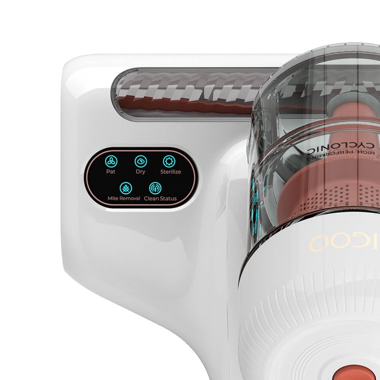J200 Dust Mite Mattresses Vacuum Cleaners, with Integrated Dual Cups, 13KPa Suction, UV Light, 60℃ Hot Air, LED Display 4