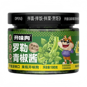 Appetizing Dog Basil Green Pepper Sauce For Rice And Noodles, Chili Sauce 180g*1 Bottle