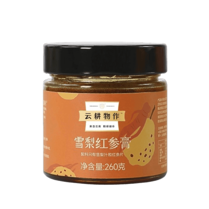 【中国直邮】 云耕物作 雪梨红参膏 清甜润雪梨膏 红参饮泡水养生茶 260g/罐