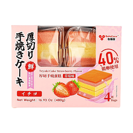 佐藤屋 厚切手烧蛋糕 草莓味 480g【早餐下午茶点心】【4枚入】
