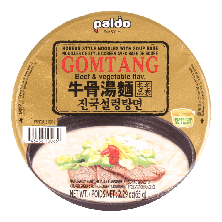 韩国PALDO八道 拉面方便面 牛骨汤风味 杯装 65g 6