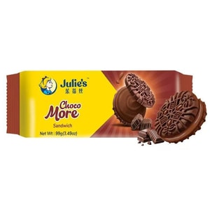 馬來西亞 Julie's/茱蒂絲 Julie's/茱蒂絲 Julie's/茱蒂絲 【茱蒂絲】進口巧克力餅乾健康休閒小吃網紅爆款夾心餅乾追劇小零食 99g*1袋