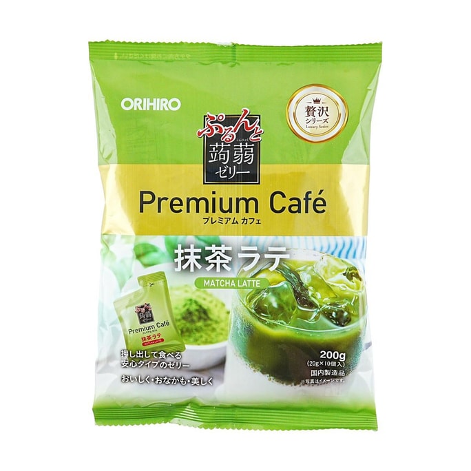 日本ORIHIRO 蒟蒻果冻  PREMIUM CAFÉ 抹茶拿铁味 袋装 20g*10个入