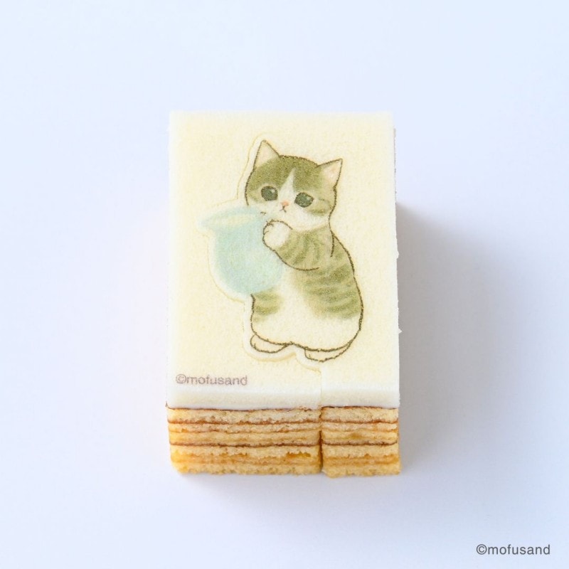 【日本直邮】 日本 KATANUKIYA mofusand联名 牛奶小猫立体年轮蛋糕 牛奶味 1个装