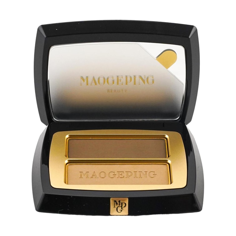 MAOGEPING毛戈平MGP 塑形雙色眉粉 修容立體鼻影 自然持久 3.6g #801 深咖色+暖駝色 適合髮色偏棕/黃/亞麻色【HOT】 4