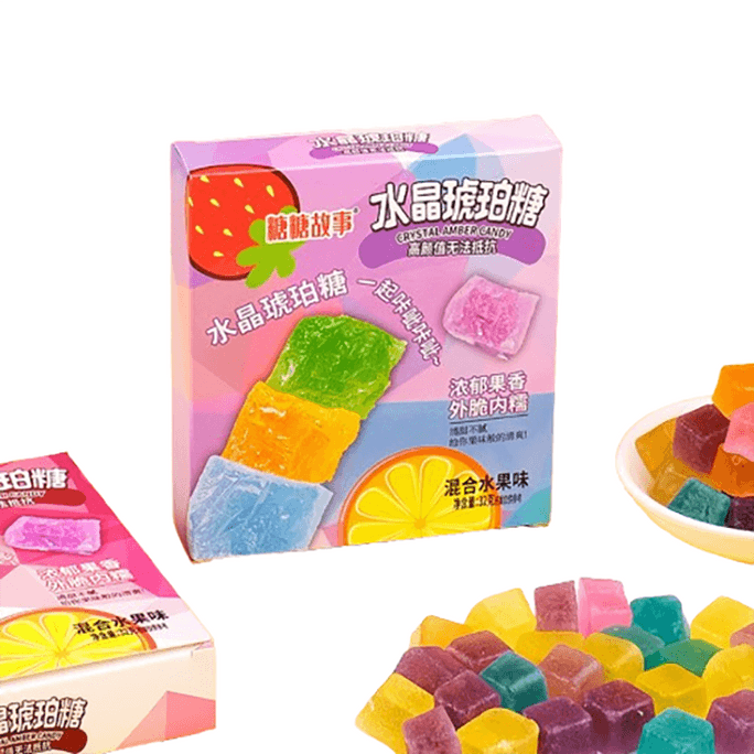 Internet celebrity amber candy high beauty candy chewable voice controlled candy diamond candy snack -32 g/ 5box