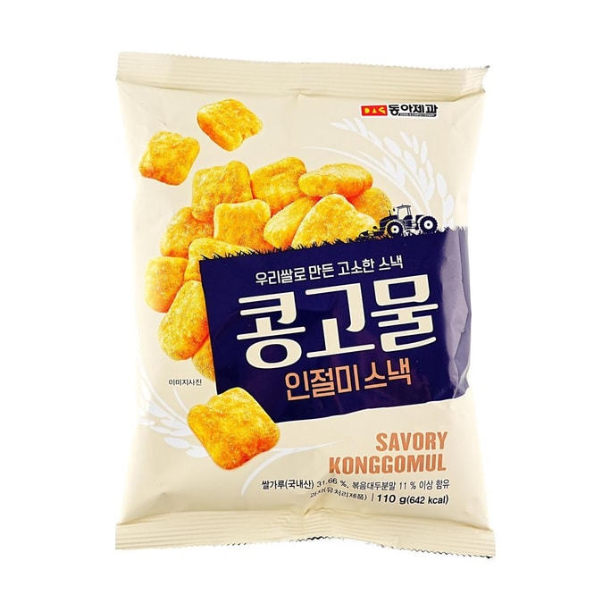 セイボリーコンゴムルインジョルミスナック、韓国ライスクリスピースナック、3.88オンス