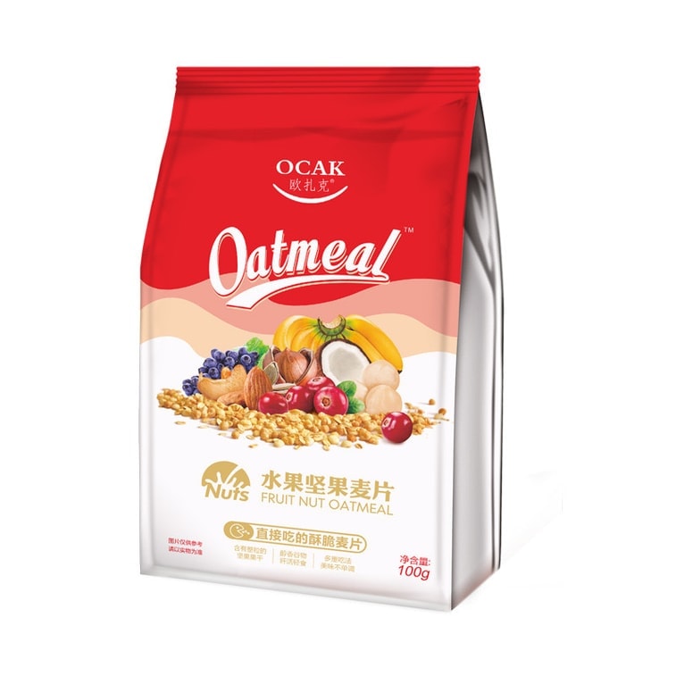 Ozak 요거트 과일 견과류 귀리 시리얼 식사 대용 즉석 포만감 통밀 크런치 시리얼+딸기 과일 시리얼+복숭아 요거트 조각+과일 견과류 귀리 시리얼+요거트 과일 시리얼 100g*5봉 3