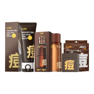 【中国直邮】 C咖 净爽战痘控油专研男士护肤套装 修护去黑头控油深层清洁清爽控油祛痘 洁面乳80g+水35ml+小罐膜1罐 三件套 【王一博同款】