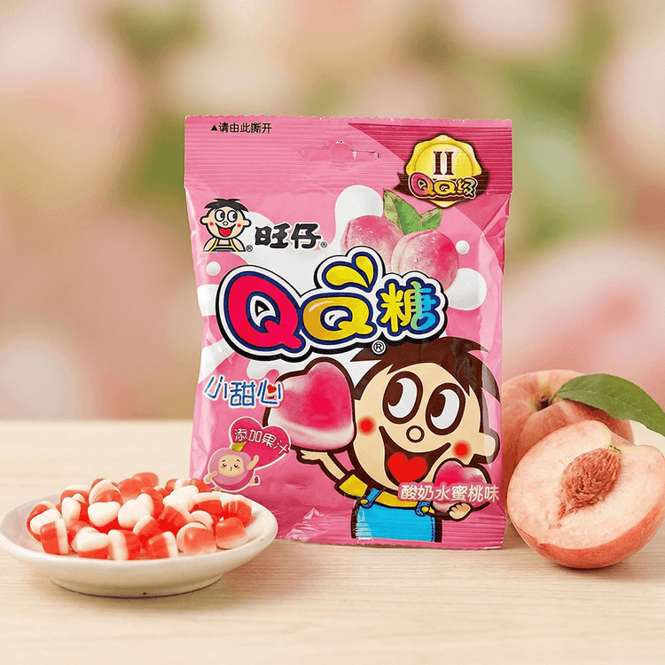 WANT WANT QQ Gummy Candy, Cola+Lychee Yogurt+Grape+Peach Yogurt+