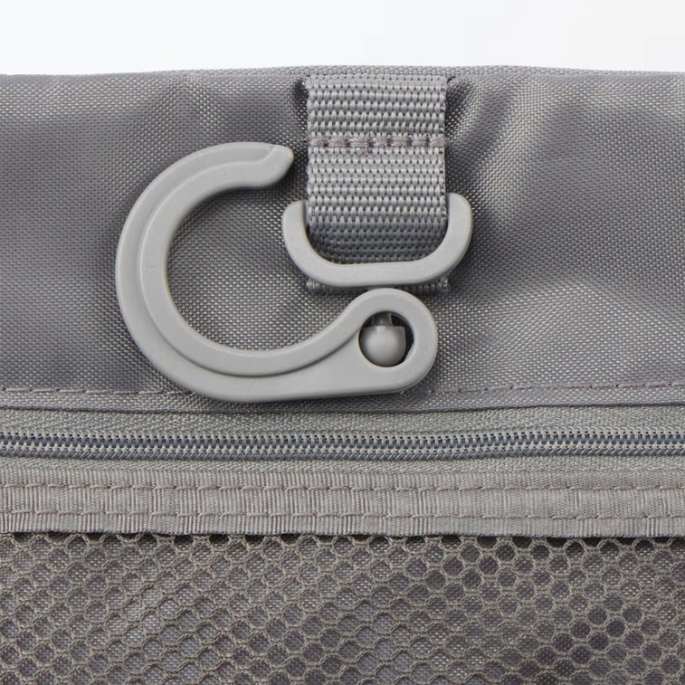 【Expédition directe du Japon】 Japon MUJI Fibre de polyester Trousse de toilette de voyage pliable et suspendable, sac de rangement portable imperméable, trousse de maquillage, gris, 1 pièce 4
