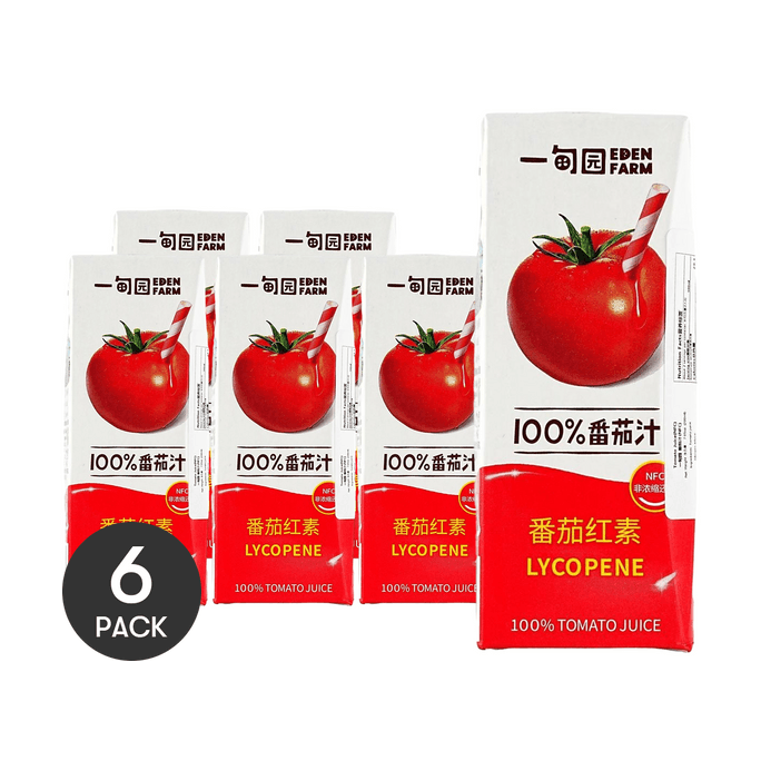 一甸園 NFC100%番茄汁 200ml *6【6份超值裝】【0糖0脂低卡】【健康無添加】