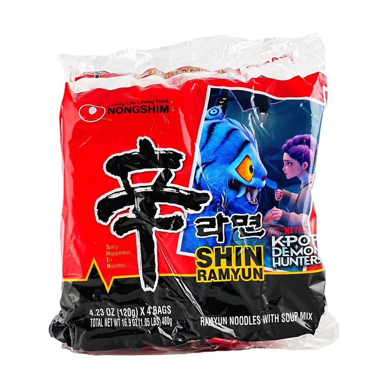 Kpop Demon Hunters Premium Shin Original Ramyun-Korean Version & US Version , 9 Bags, 38oz【Package varies】 5