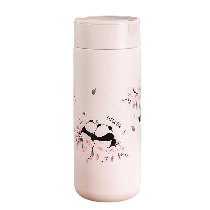 밍샤 스프링 팬더 사쿠라 보온병 컵 316 스테인리스 스틸 휴대용 고가 330ml