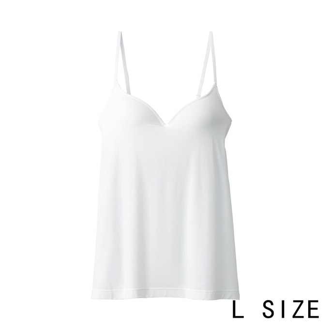 【日本からの直送】無印良品 レディース リヨセル キャミソール ブラパッド付き サイズL ホワイト 1枚