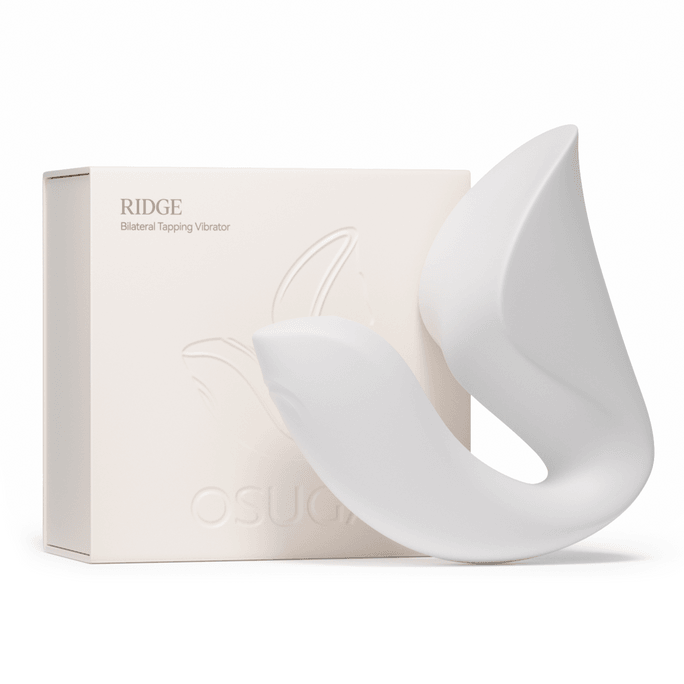 RIDGE Dual-Sided Clitoral & G-Spot Tapping Vibrator, Amplified Tapping Intensity, IPX7 Waterproof, Adult Sex Toy for Women (White)