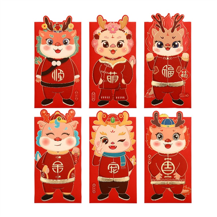 Year Of The Dragon Red Packet Cartoon Red Packet Chinese New Year ...