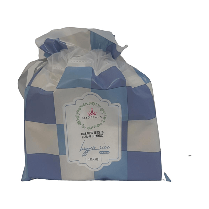 Coton démaquillant double face losange 150 pièces Taille plus grande pour le démaquillage et les soins de la peau