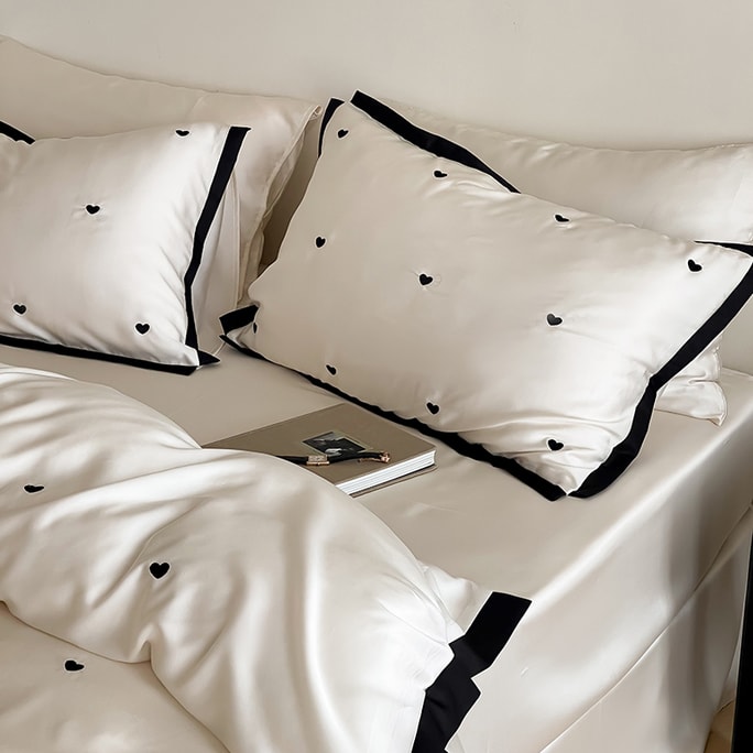【中国直送】Lulabuy Monroe ファンタジー テンセル寝具セット 4点 快適で通気性の良いベッドセット 高品質テンセル素材寝具 (シーツ*1+掛け布団カバー*1+枕カバー*2) ダブルサイズ