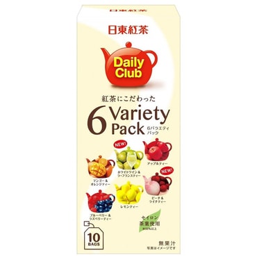 DHL直发【日本直邮】日东红茶 综合6种水果香味红茶茶包 10包装