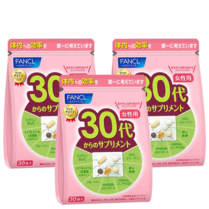 FANCL 30 Generation/30 Years Old Women 8-in-1 Multivitamin Tablets 30 Bags * 3 Packs