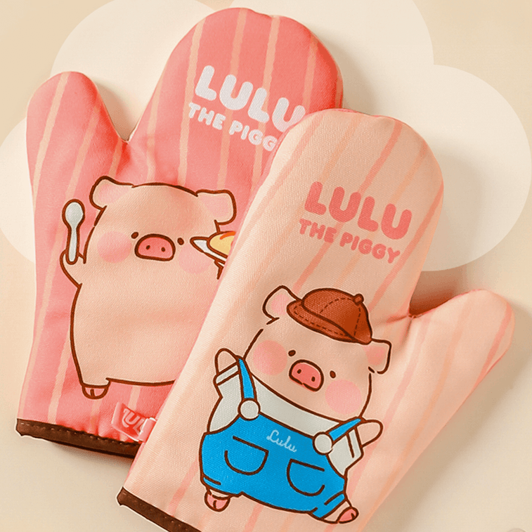 lulu Pig 공동 브랜드 베이킹 장갑 화상 방지 보온 장갑 한 켤레 Dry Rice Pig 5