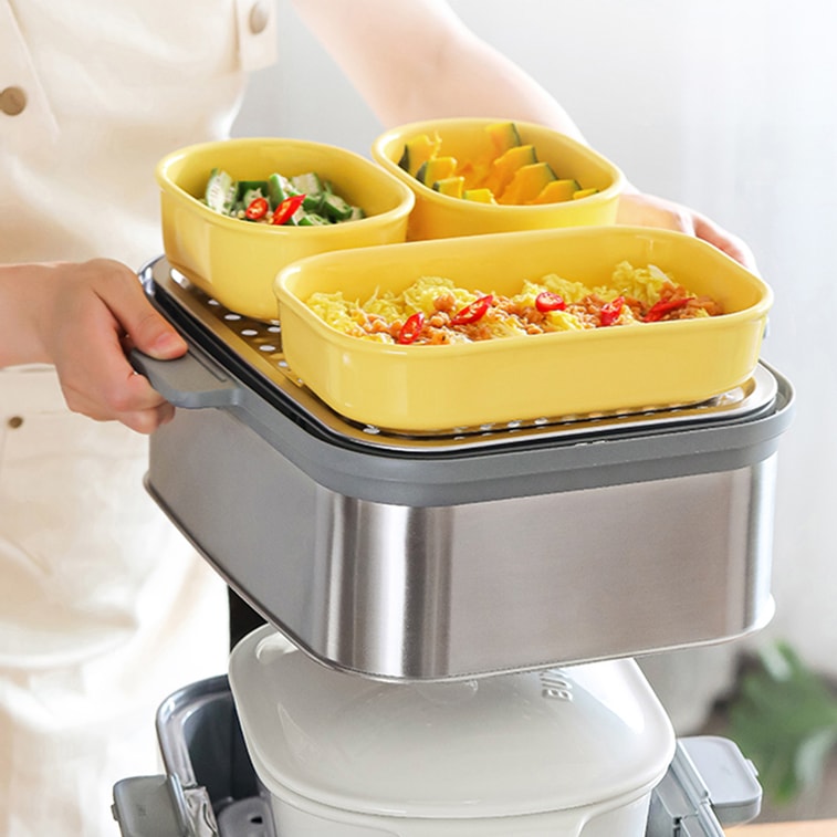 Multifunctional Steaming and Stewing Pot, 473.4 fl oz G67 Double Layer 4