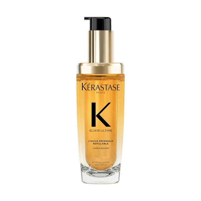 Elixir Ultime L'Huile Originale Camellia Hair Oil 2.53oz Refillable Versatile Beautifying Oil for Dull Hair