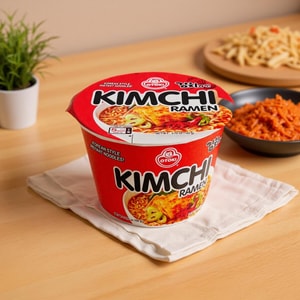 Kimchi Ramen Bowl Cup Noodles- Authentic Korean Instant Noodles with Real Kimchi ,3.7 oz