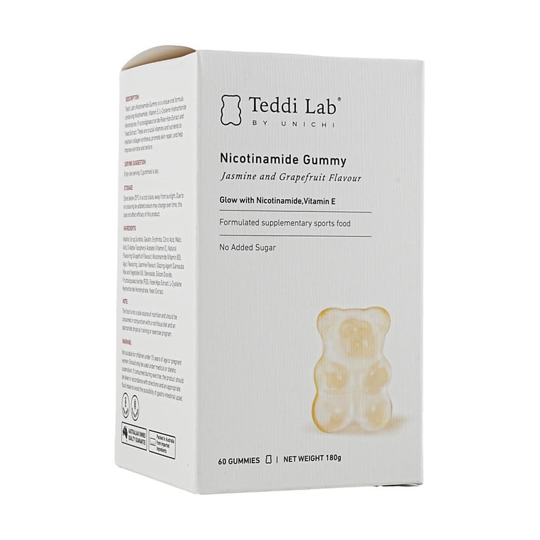 澳洲UNICHI 烟酰胺美白小熊软糖 全新升级亮肤维生素E 60粒入*3 茉莉西柚味 均匀肤色 修护肌肤 紧致水润不怕晒 嚼出冷白皮【3瓶一周期超值装】 7