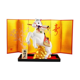 Brocade Lucky Horse Ornament with Heavenly Arrow Fortune Decor 1 Piece