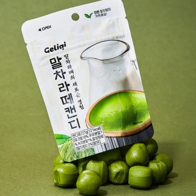 韩国版GELIQI格力奇 抹茶拿铁糖果 27g【浓郁抹茶风味 清新鲜醇】