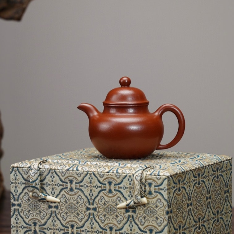 小师姐评茶 【美国现货秒发】掇球宜兴紫砂壶 许雪强手工制粗砂皱皮朱泥 经典器型气韵贯通 越用越润提升茶香 功夫茶资深玩家品鉴 居家办公典藏佳品 150ml 3