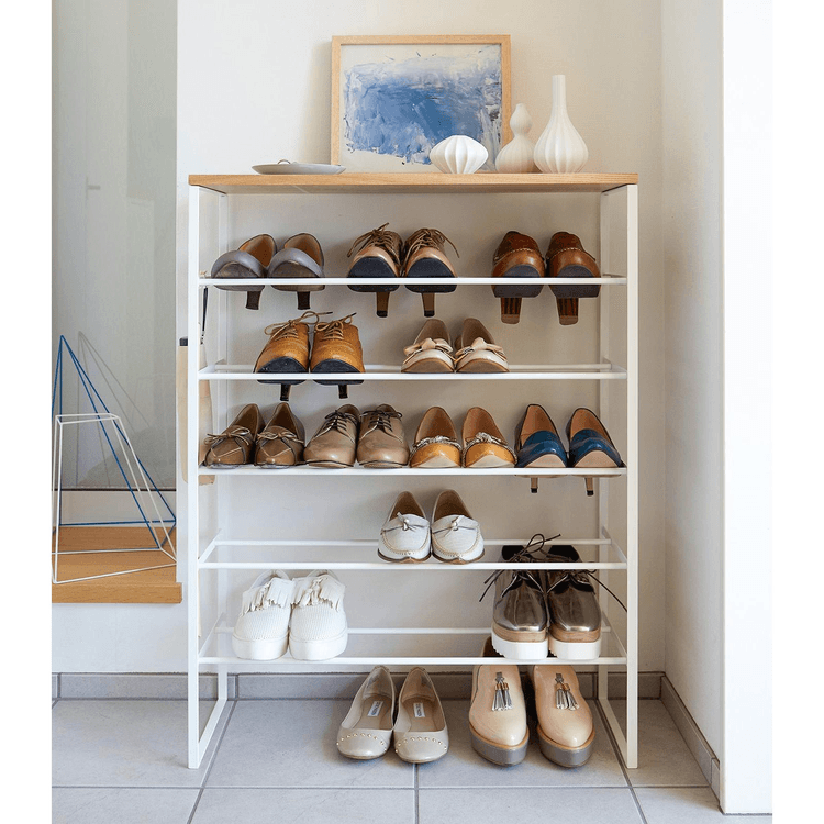 Six-Tier Shoe Rack (34 H) - Steel White - Yami.com