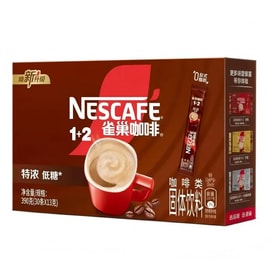 【中国直邮】 雀巢中国 咖啡粉1+2特浓速溶三合一尝鲜装冲调饮品390g