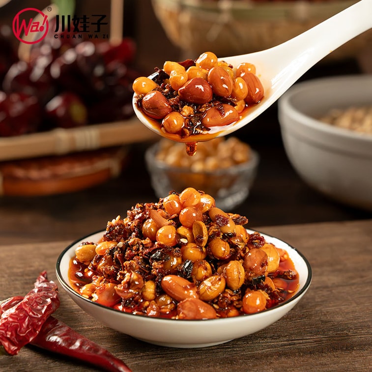 川娃子 【超香超有料】香酥油辣子 油泼辣子 凉拌汁下饭拌菜料辣椒酱 辣椒油四川香辣红油 凉拌红油 熟油辣子凉拌菜调料 200g  【每勺都有花生豌豆黄豆】 6