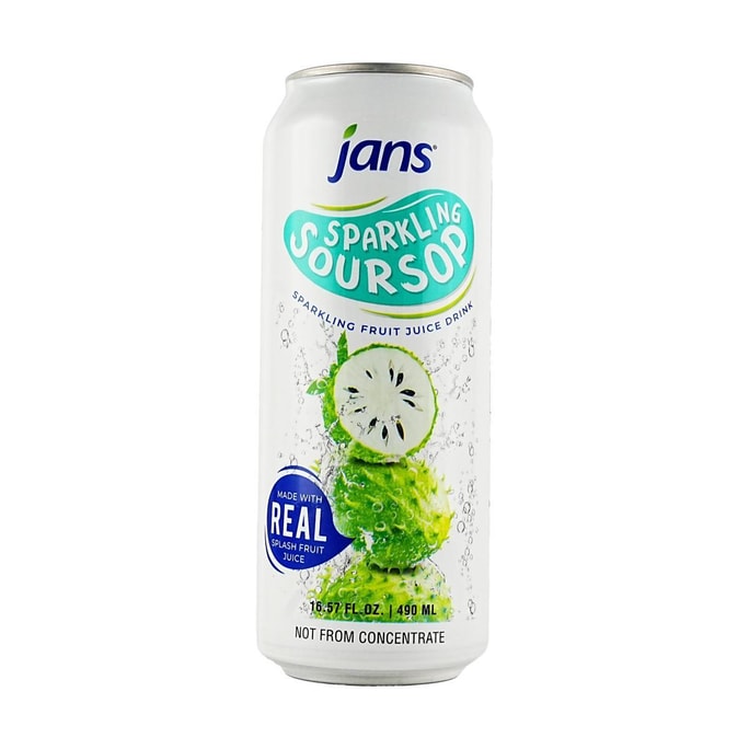 印尼JANS 刺果番荔枝果汁氣泡水 南洋釋迦果汽水 490ml