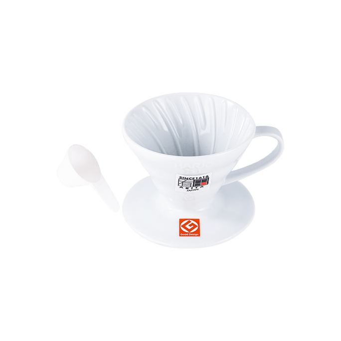 V60 01 White Coffee Dripper Pour Over Cone Ceramic