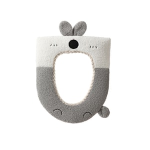 【中国直送】FaSoLa ベルクロ漫画トイレマット かわいいウサギ/ピース 取り外し可能 冬用暖かトイレマット